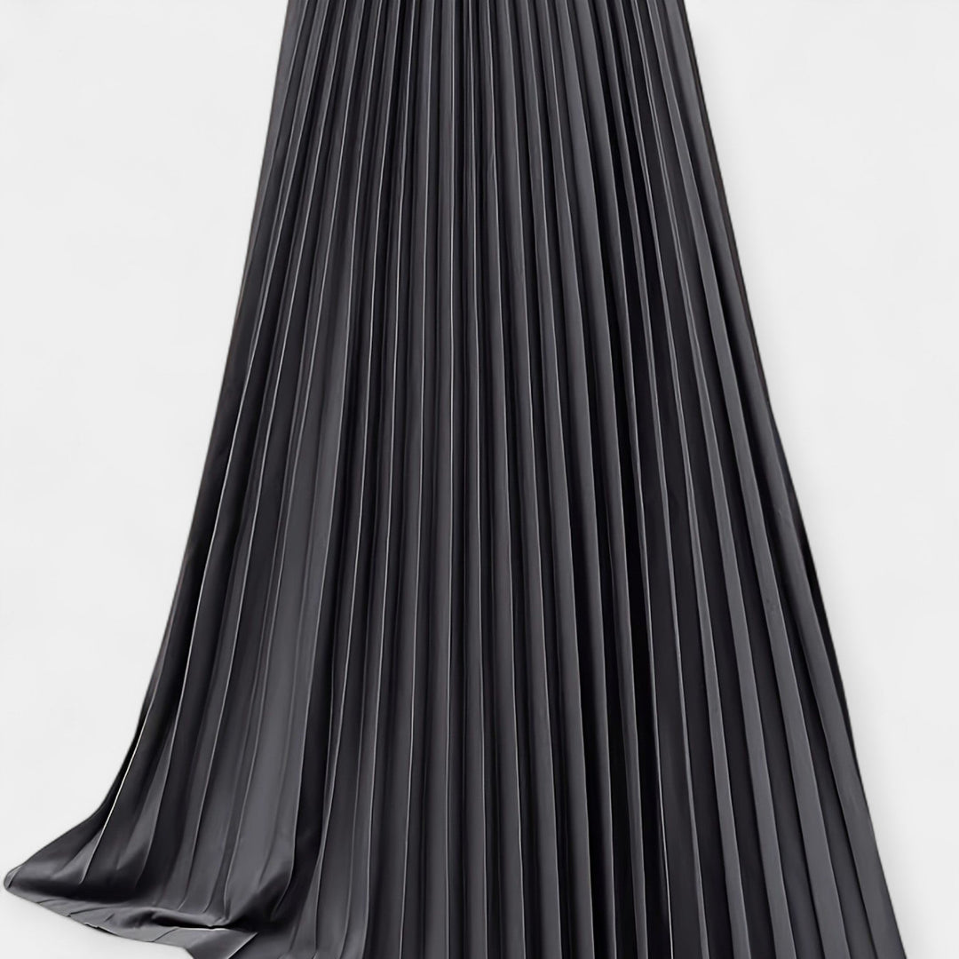 Plissé Satin Lange Rok
