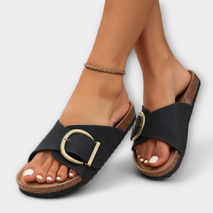 Margarida - Kurken sandalen voor dames met gespdesign