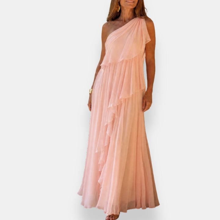 Leonore | Asymmetrische Jurk met Ruches