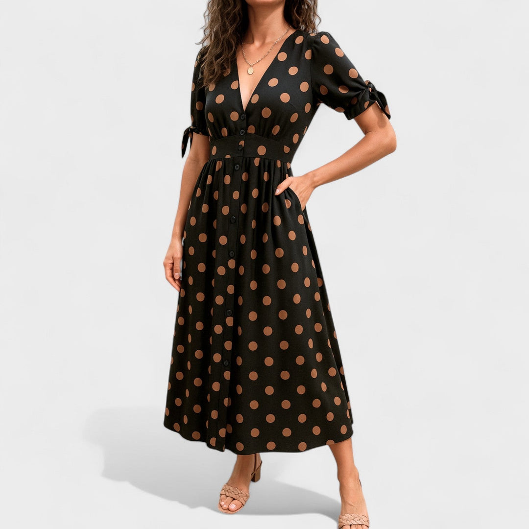 Eva - Midi Jurk met Maanprint