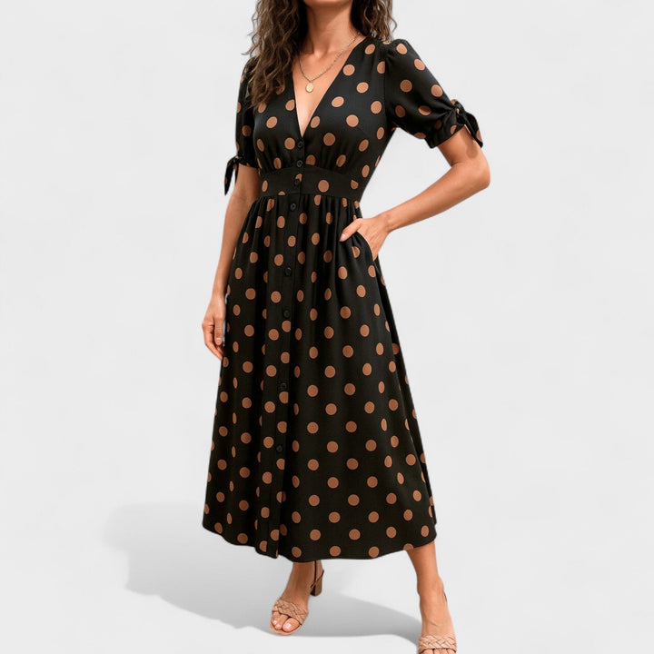 Eva - Midi Jurk met Maanprint