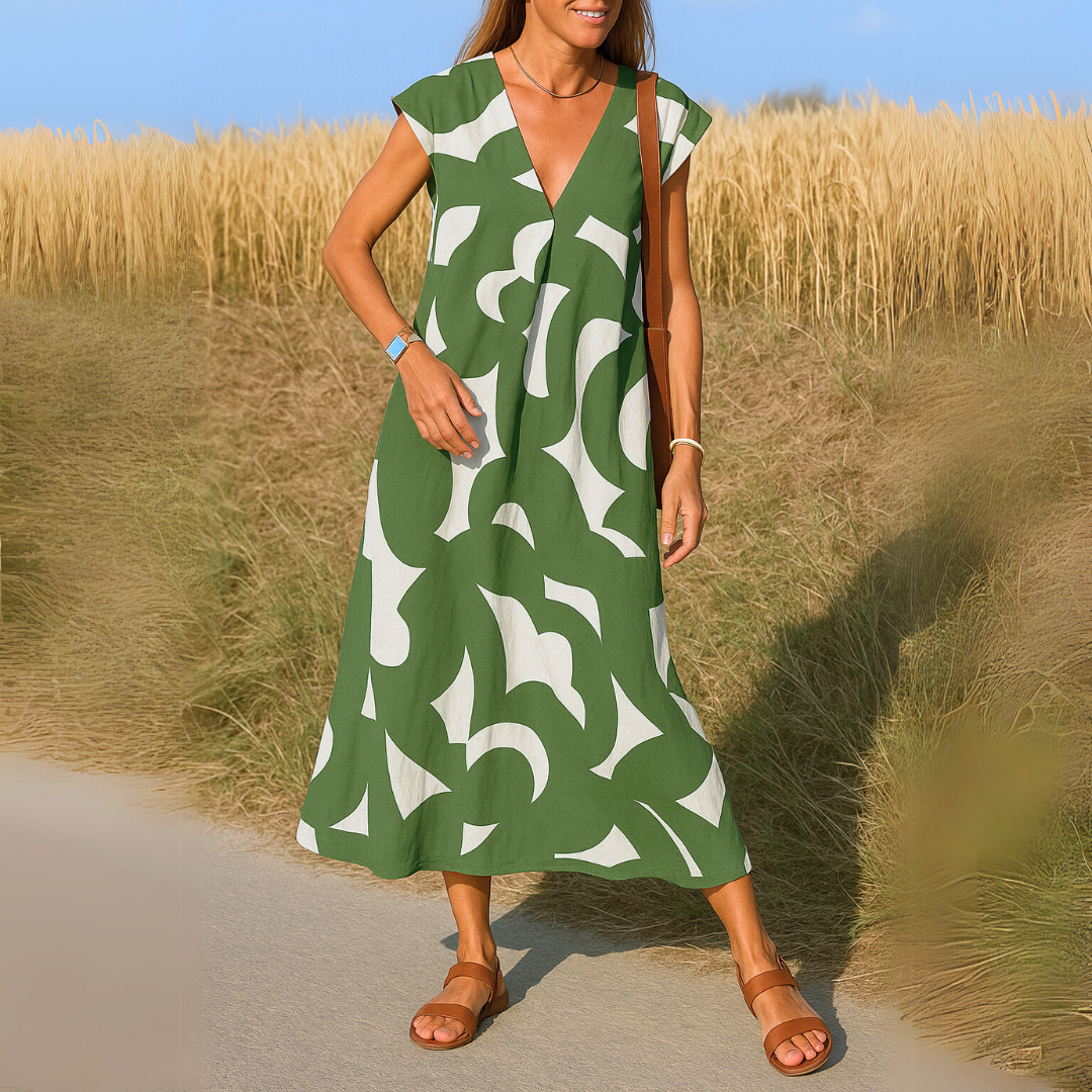 Magda - Vloeiend jurkje met V-hals