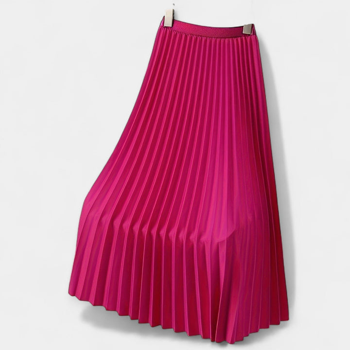 Plissé Satin Lange Rok