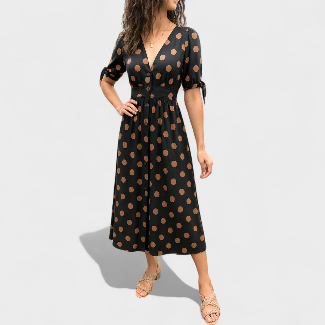 Eva - Midi Jurk met Maanprint