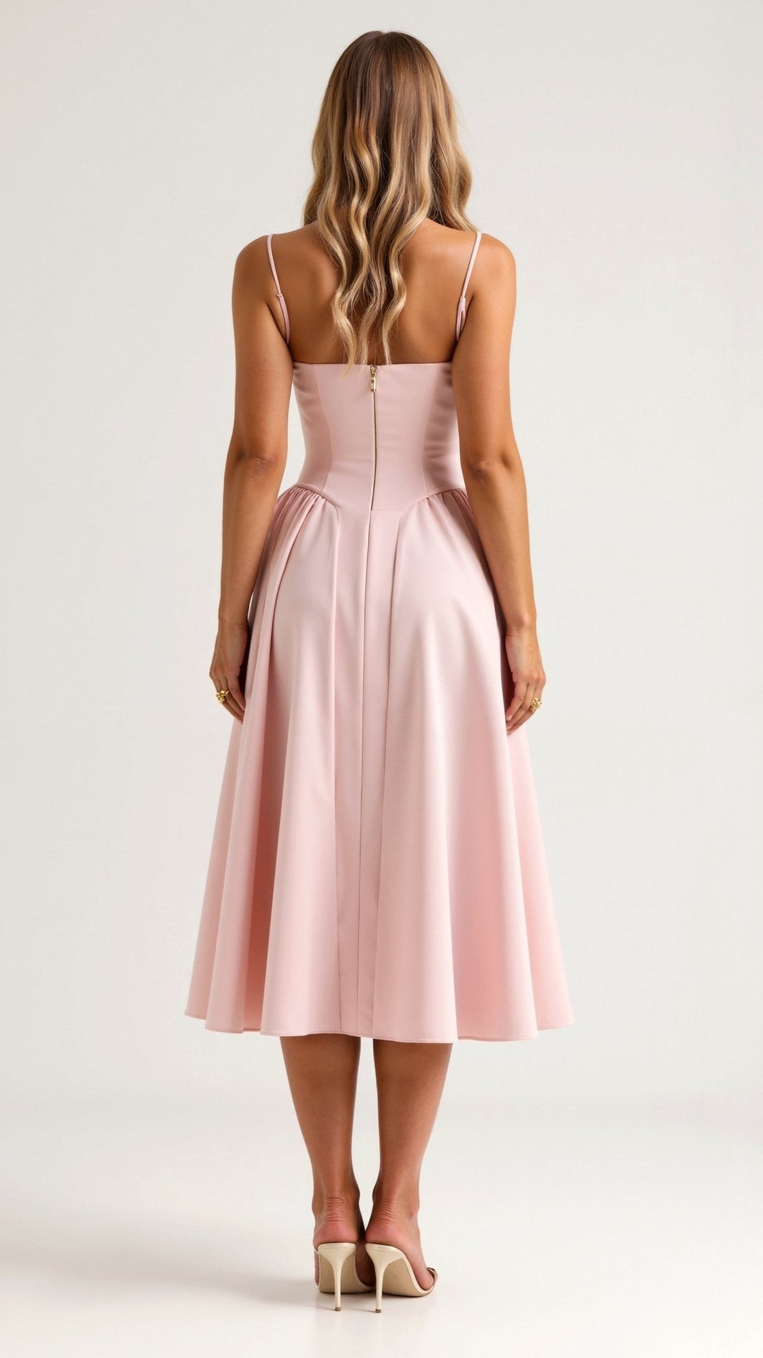 Odete - Midi-jurk met gestructureerde corsage