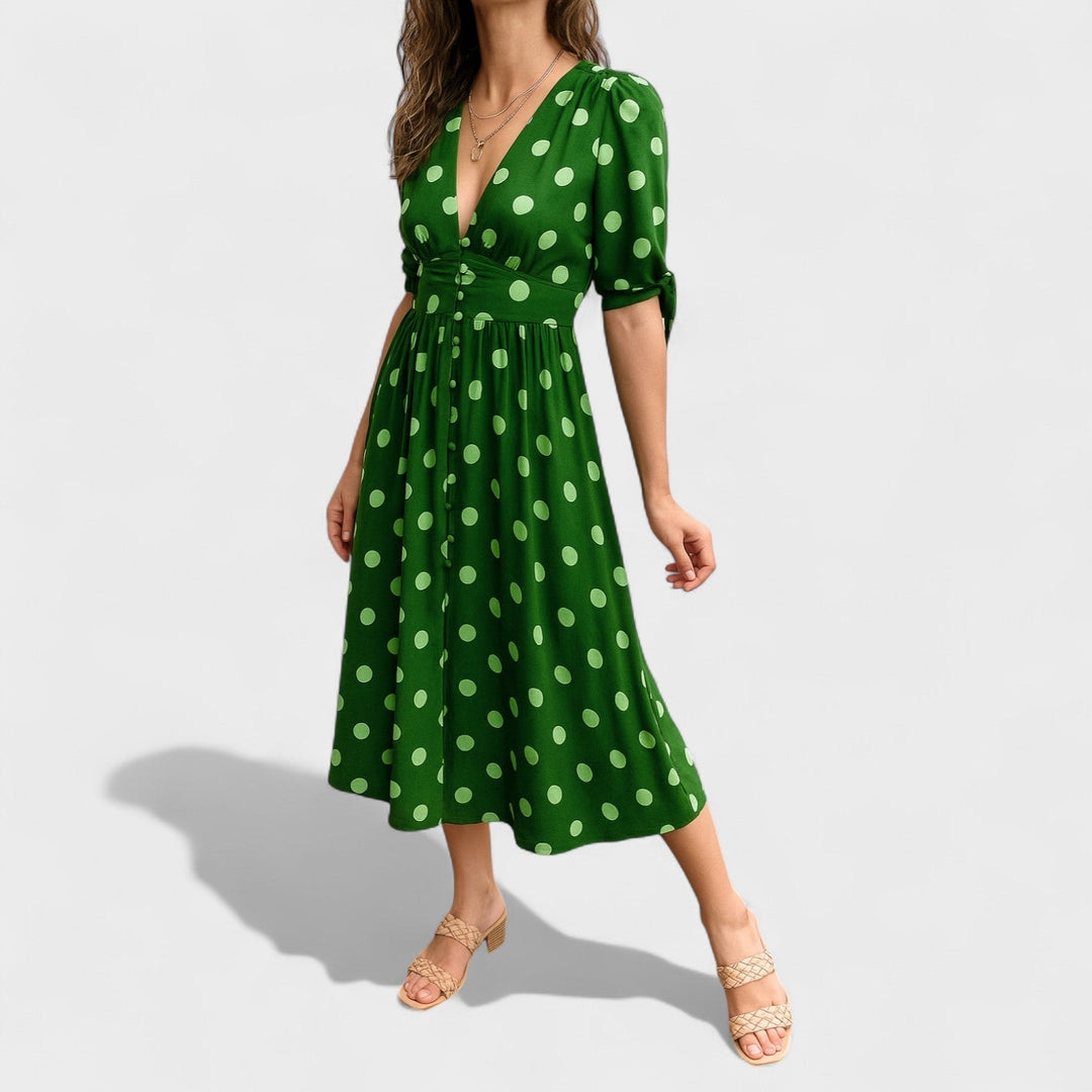 Eva - Midi Jurk met Maanprint