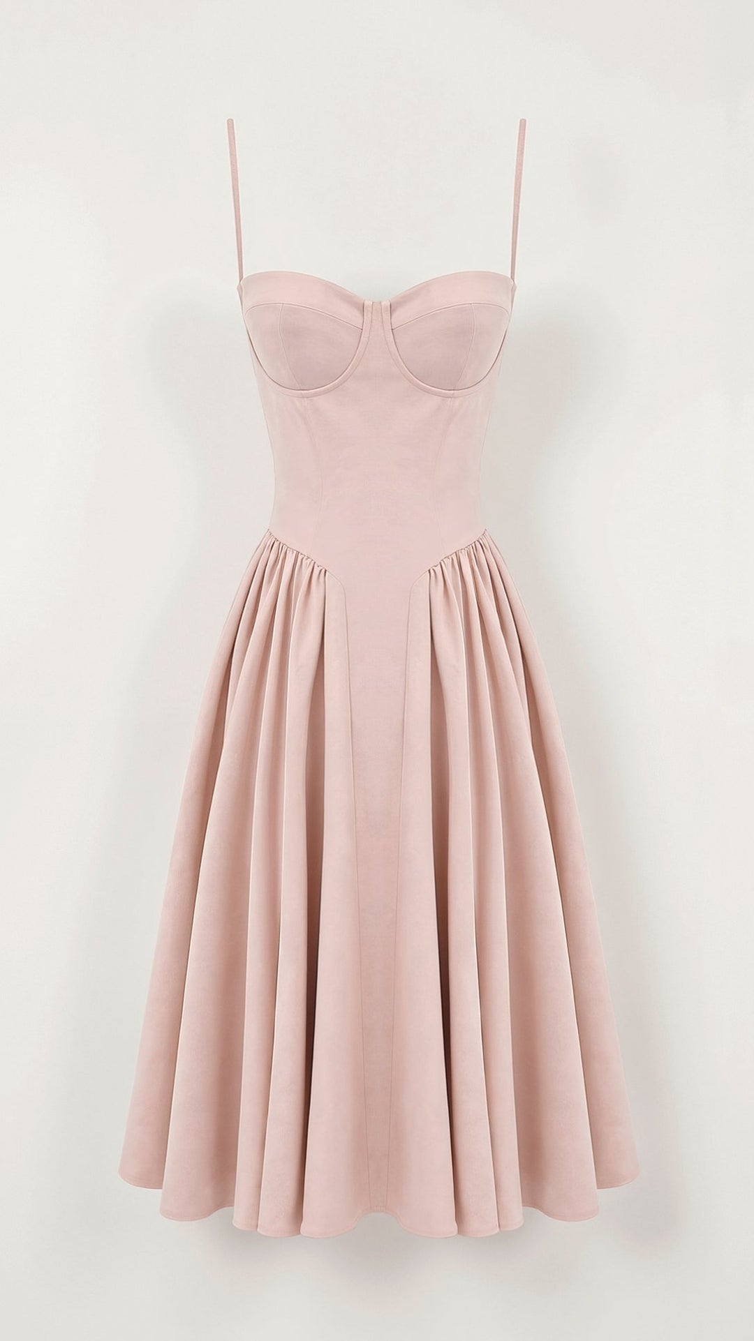 Odete - Midi-jurk met gestructureerde corsage