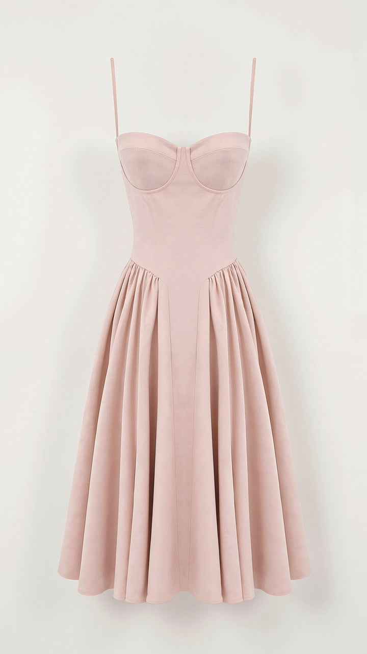 Odete - Midi-jurk met gestructureerde corsage