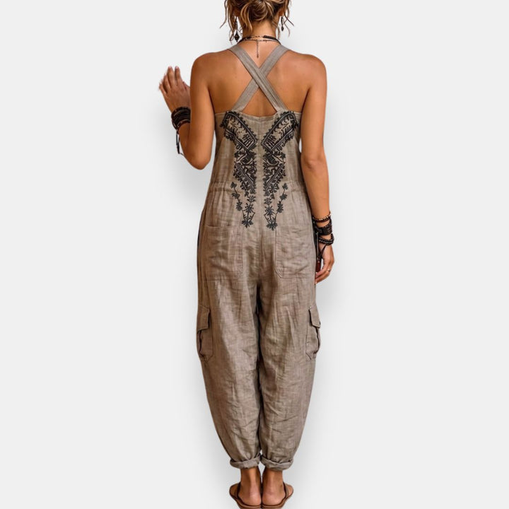 María Teresa | Geborduurd bohemien jumpsuit