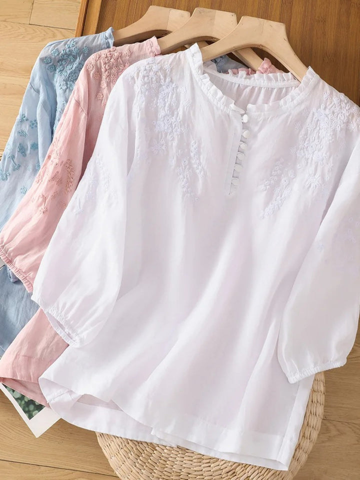 Cassiana - Katoenen en Linnen Blouse
