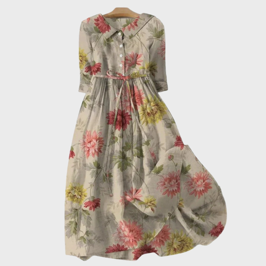Retro Jurk met Boeket
