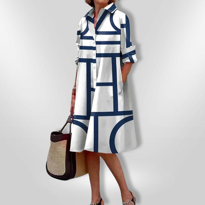 Helena - Geometrische Midi Jurk