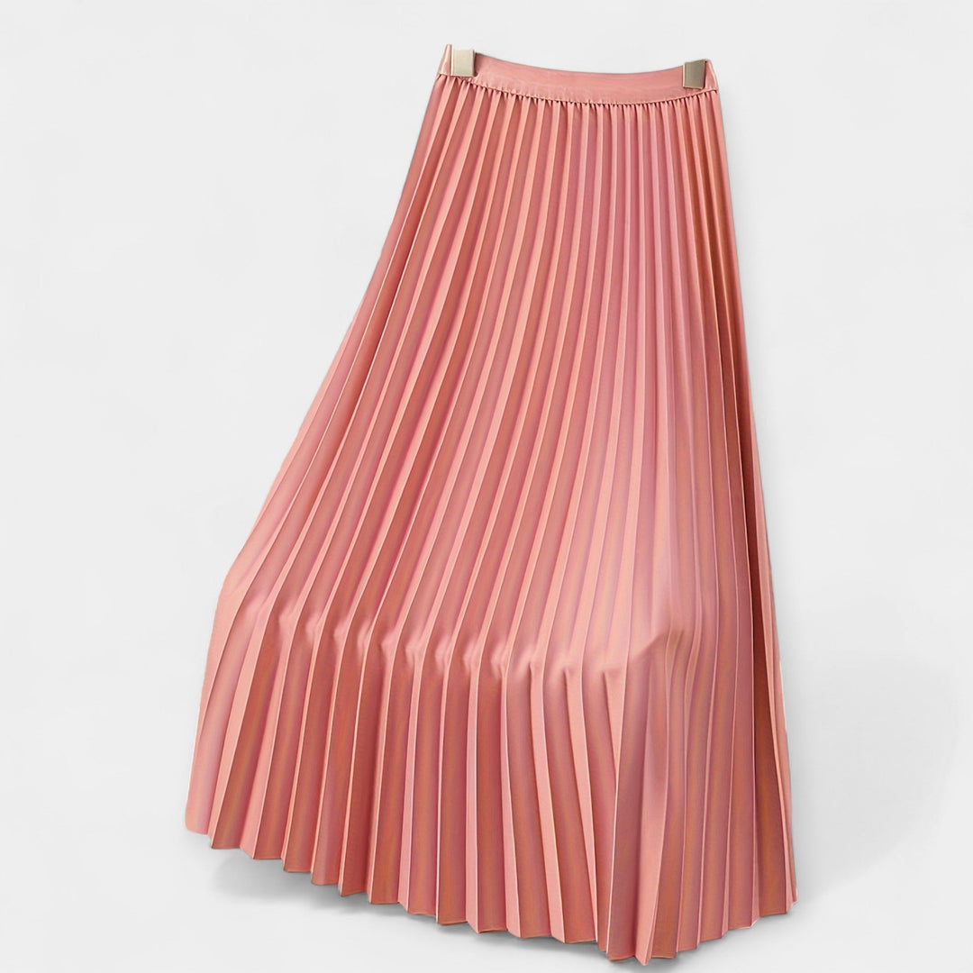 Plissé Satin Lange Rok