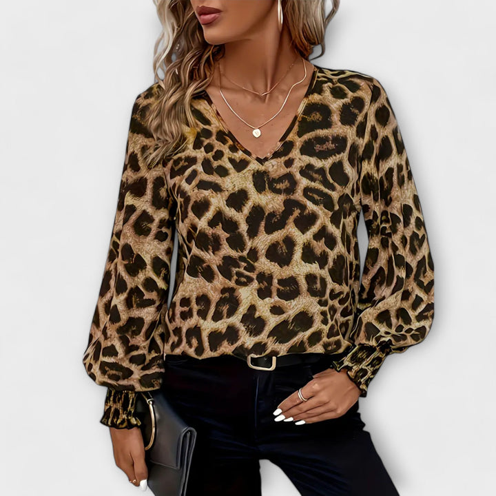 Joana - Stijlvolle Luipaard Blouse