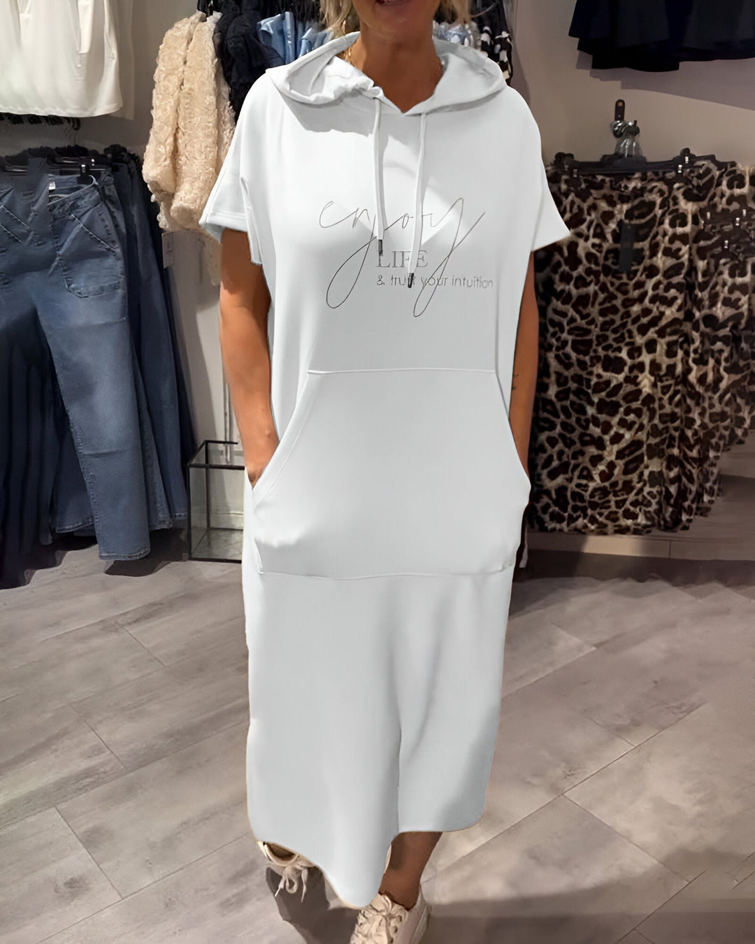 Sásquia - Casual jurk met capuchon