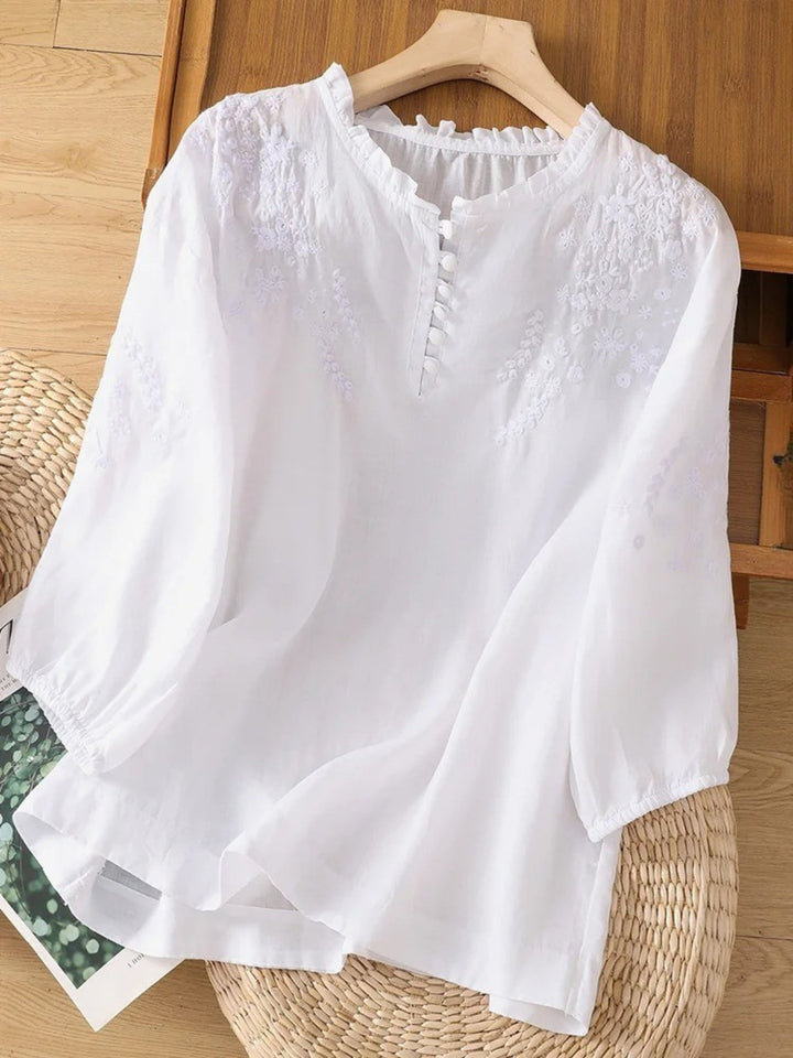 Cassiana - Katoenen en Linnen Blouse