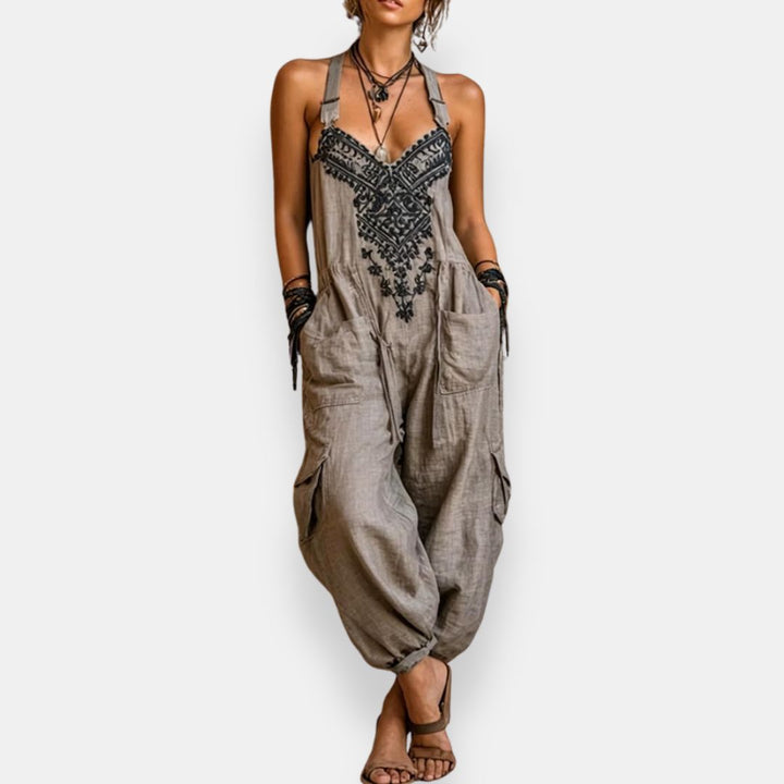 María Teresa | Geborduurd bohemien jumpsuit