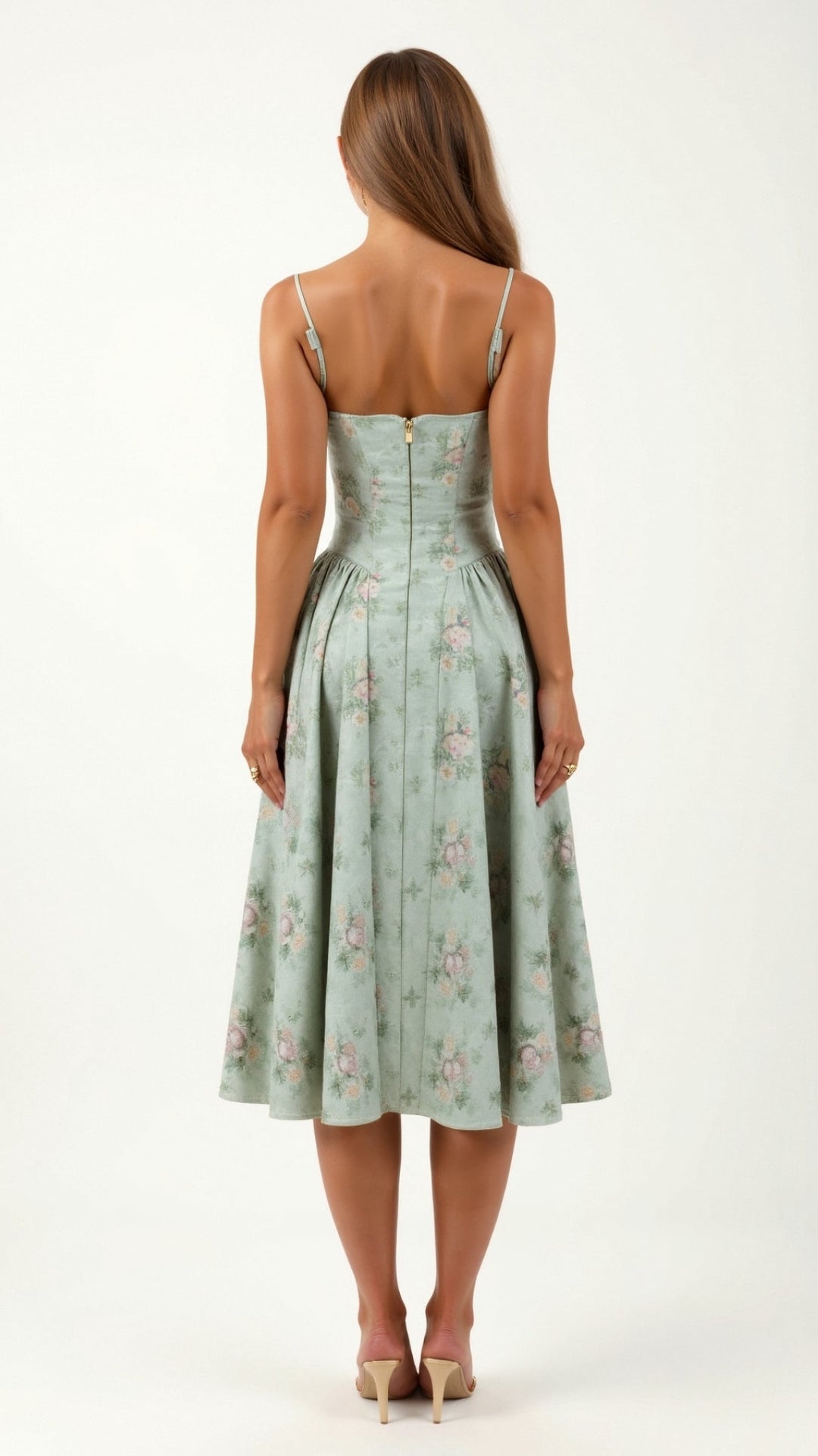 Odete - Midi-jurk met gestructureerde corsage