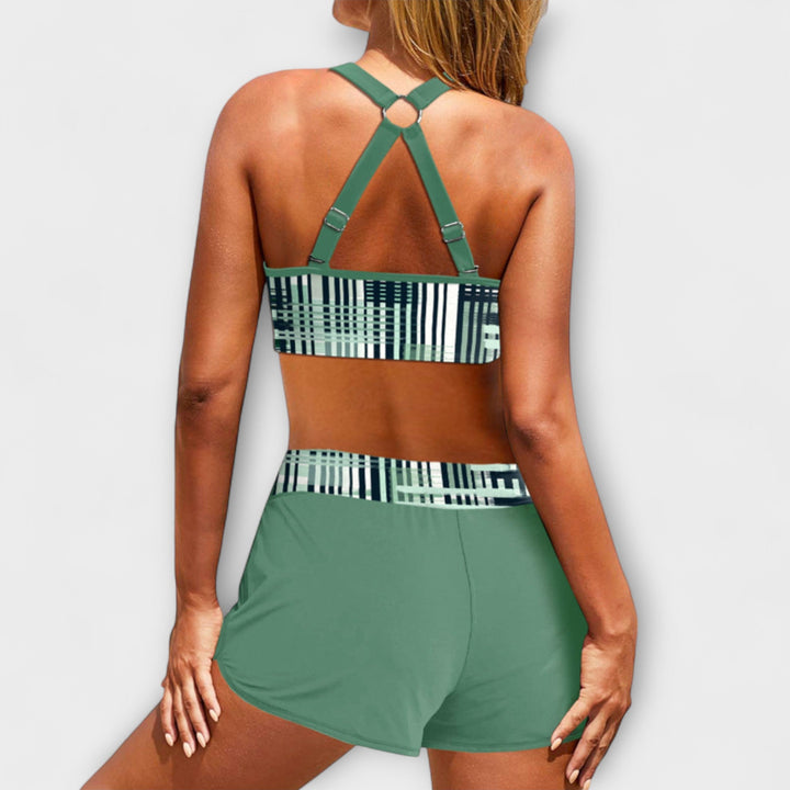 Joana - Gestreepte Hoge Taille Bikini