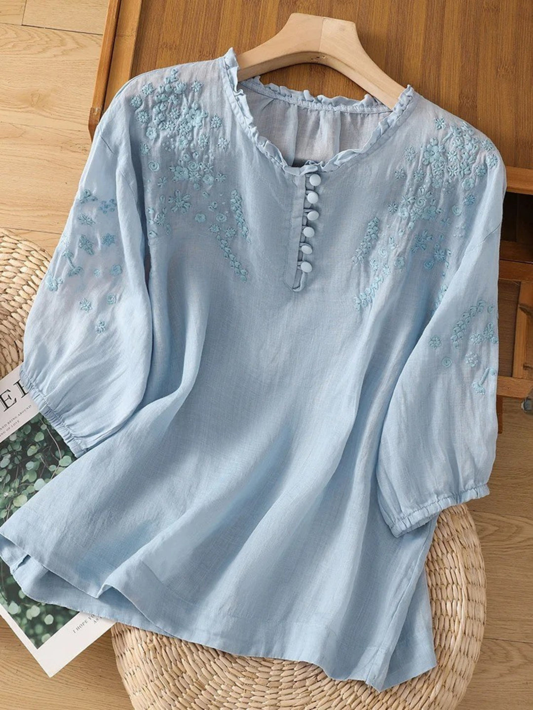 Cassiana - Katoenen en Linnen Blouse