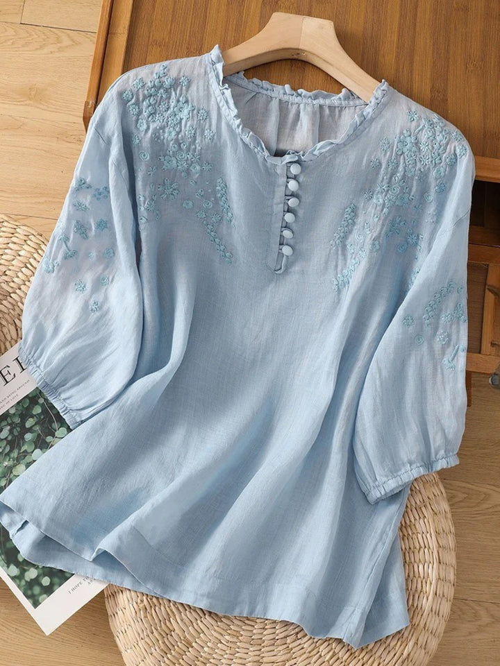 Cassiana - Katoenen en Linnen Blouse