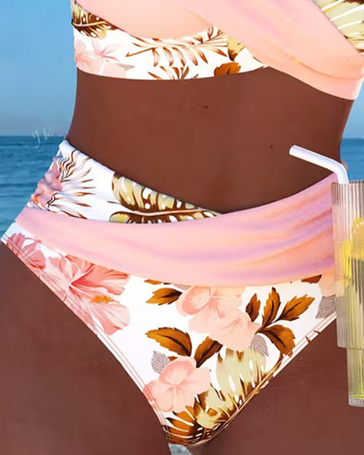 Alice | Bloemenprint Bikini met Contrasterende Accenten