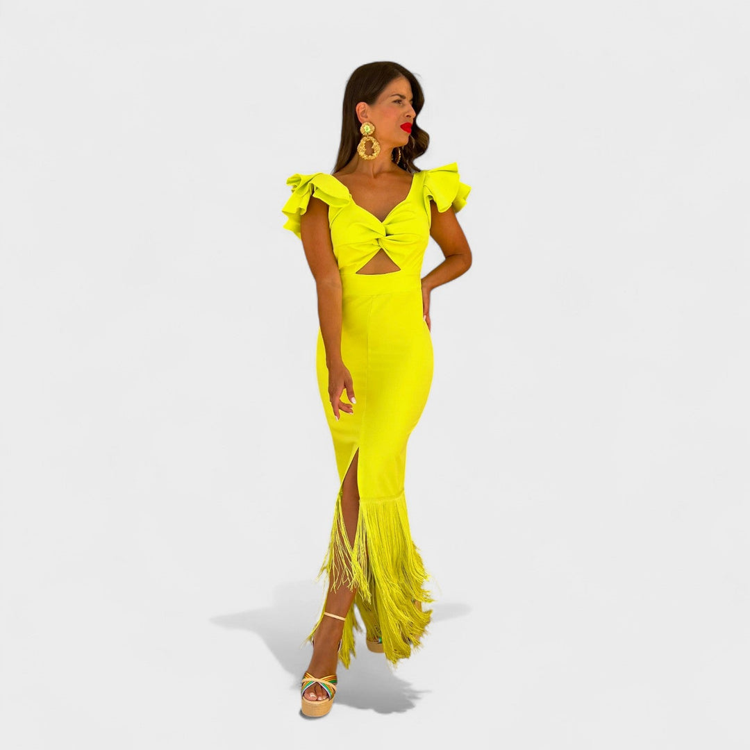 Lúcia - Neon flamenco jurk
