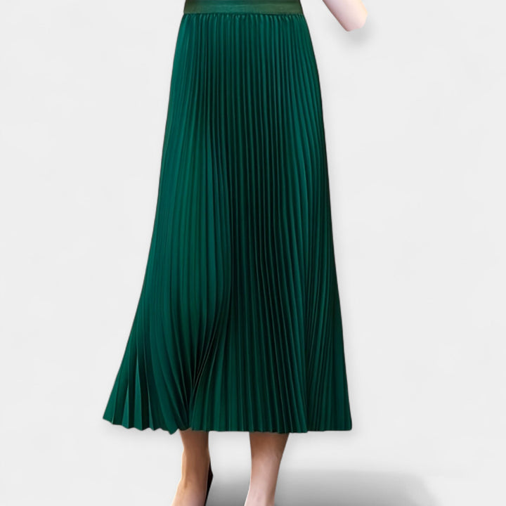 Plissé Satin Lange Rok