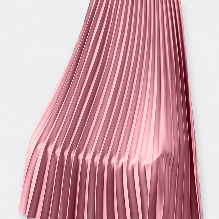 Plissé Satin Lange Rok