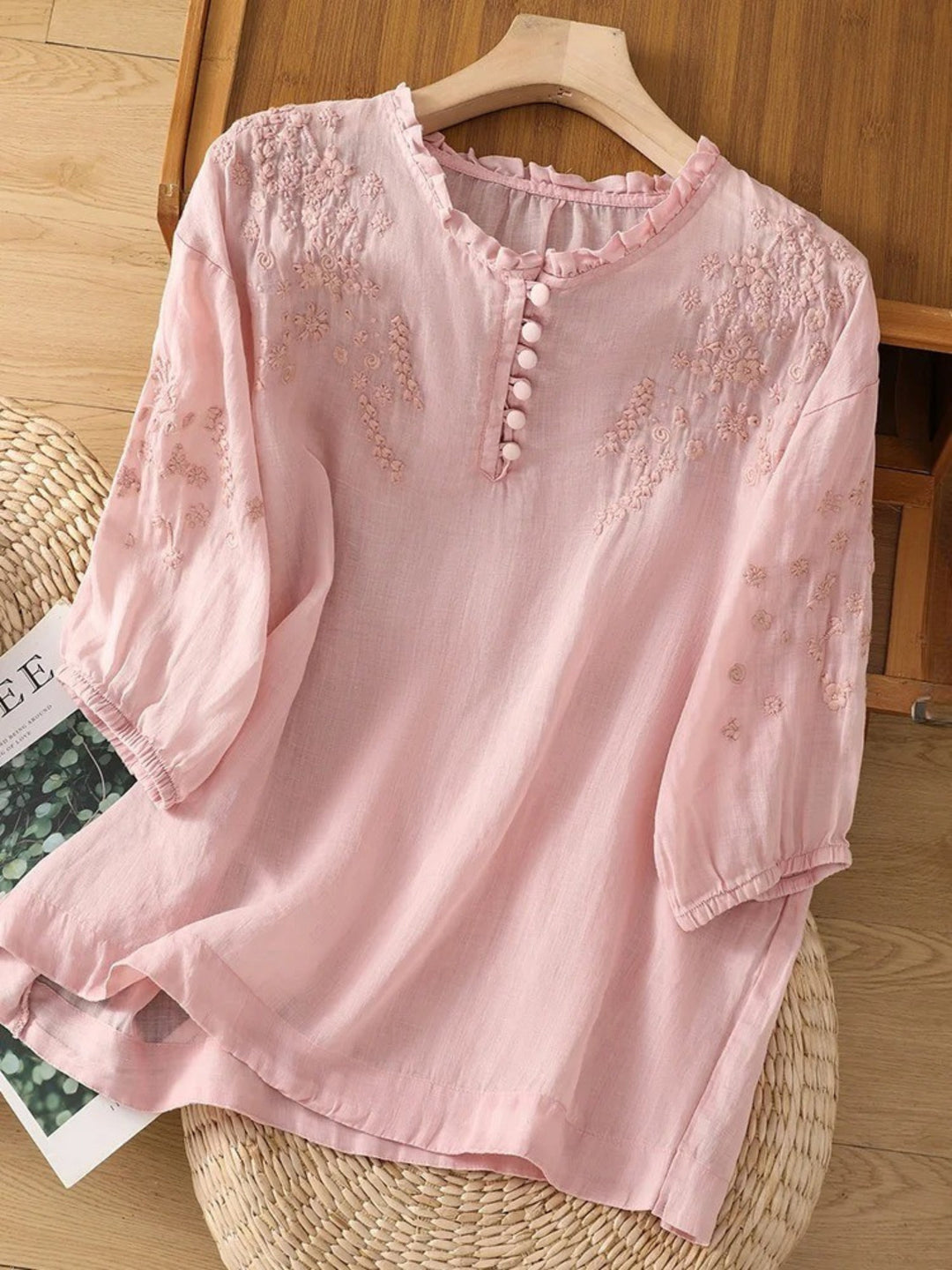 Cassiana - Katoenen en Linnen Blouse
