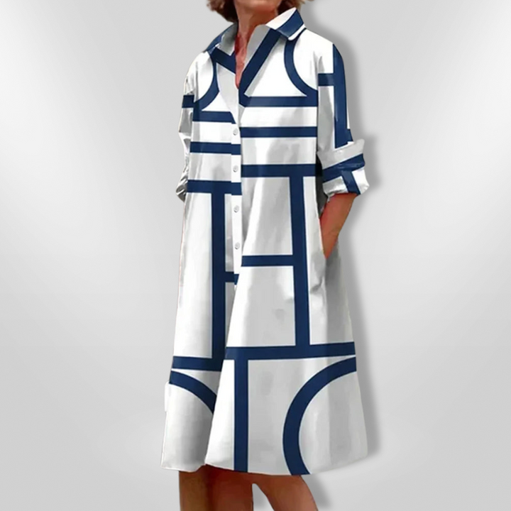 Helena - Geometrische Midi Jurk