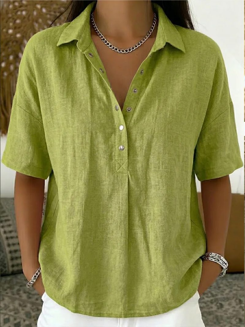 Noor | Blouse met Kraag en Knopsluiting