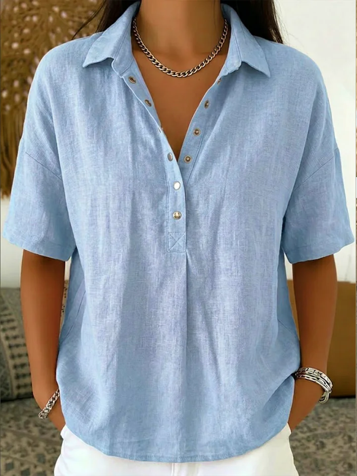 Noor | Blouse met Kraag en Knopsluiting
