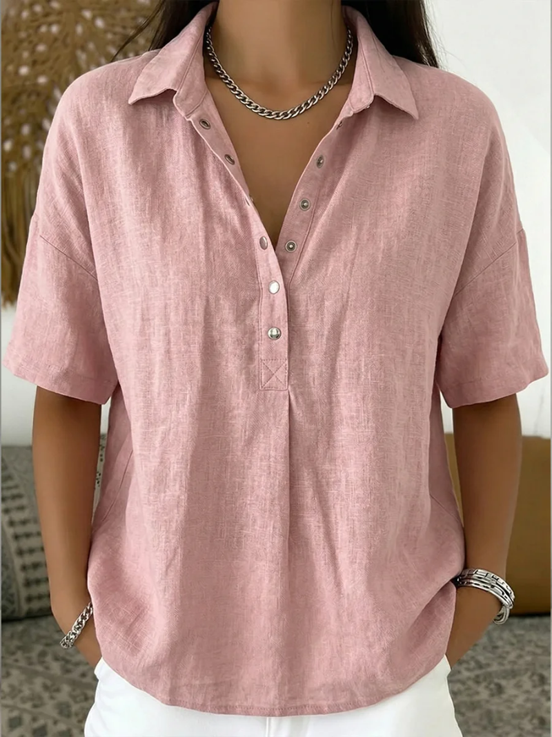 Noor | Blouse met Kraag en Knopsluiting