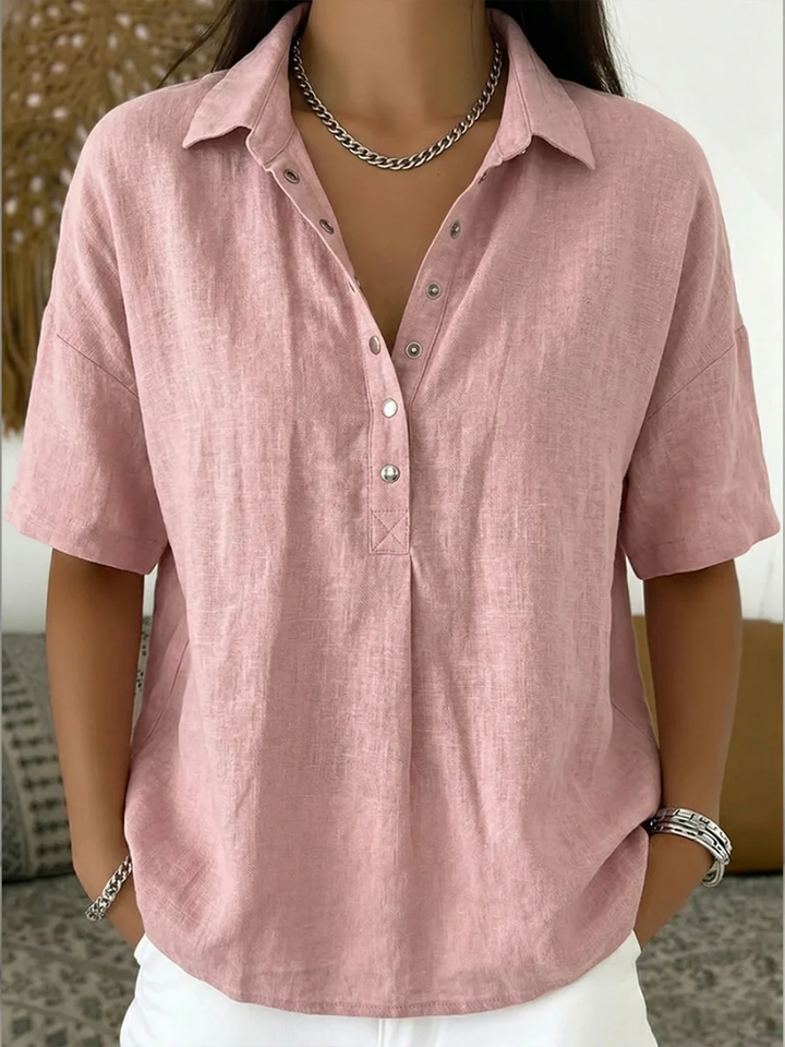 Noor | Blouse met Kraag en Knopsluiting
