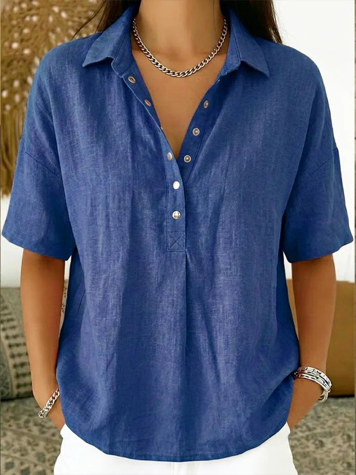 Noor | Blouse met Kraag en Knopsluiting