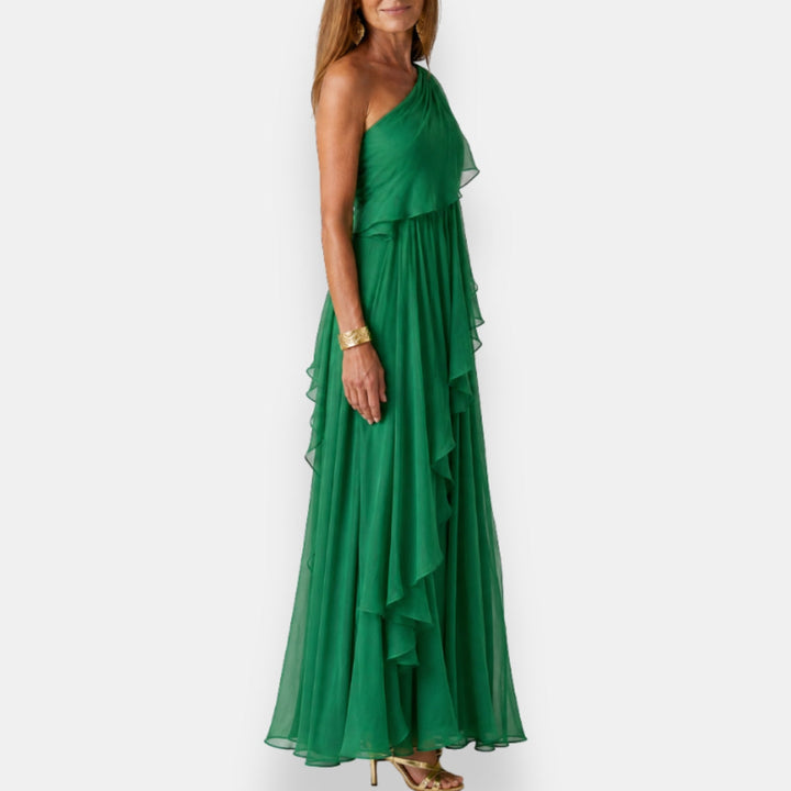 Leonore | Asymmetrische Jurk met Ruches