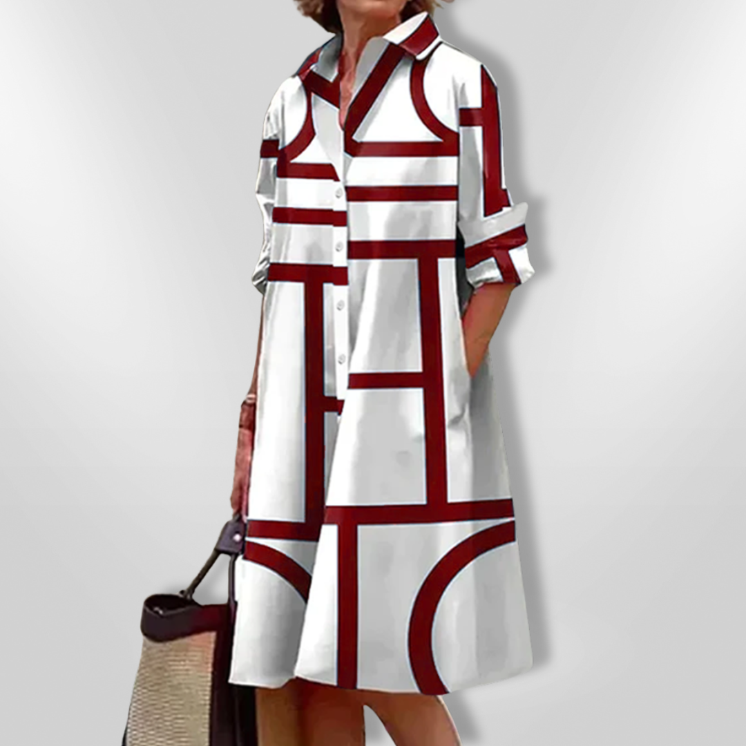 Helena - Geometrische Midi Jurk