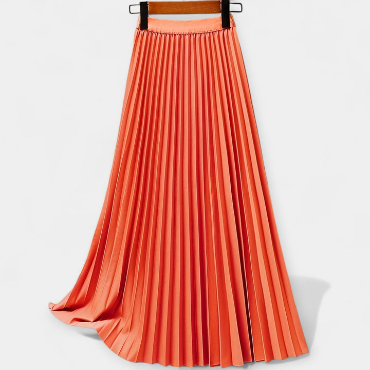 Plissé Satin Lange Rok