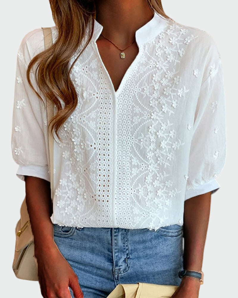 Blouse met kantdetails