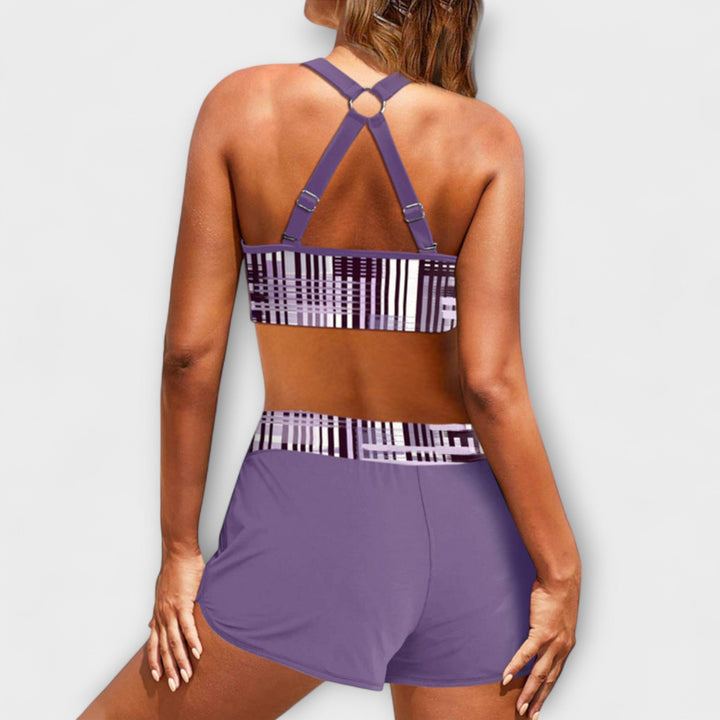 Joana - Gestreepte Hoge Taille Bikini