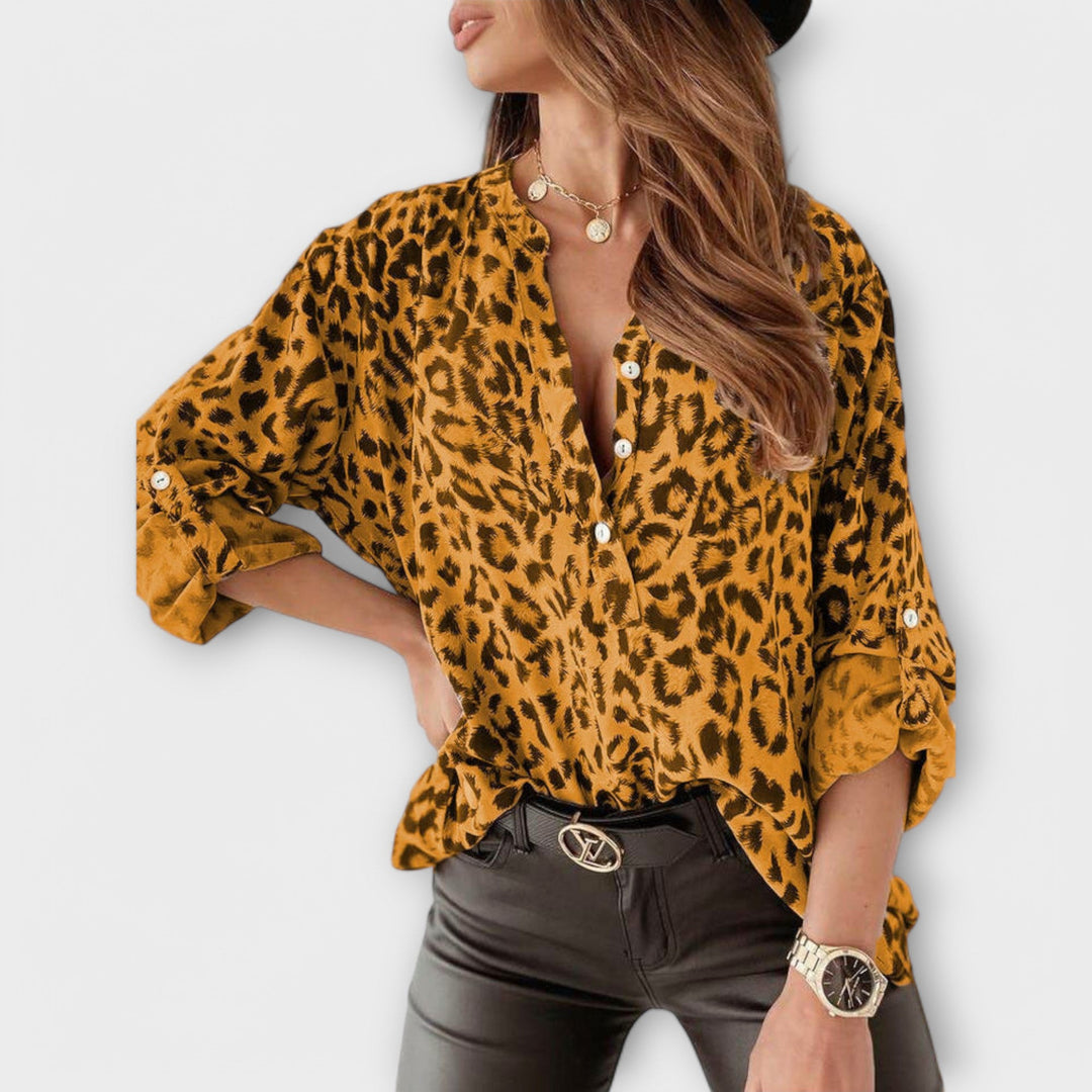 Iara - Moderne blouse met luipaardprint