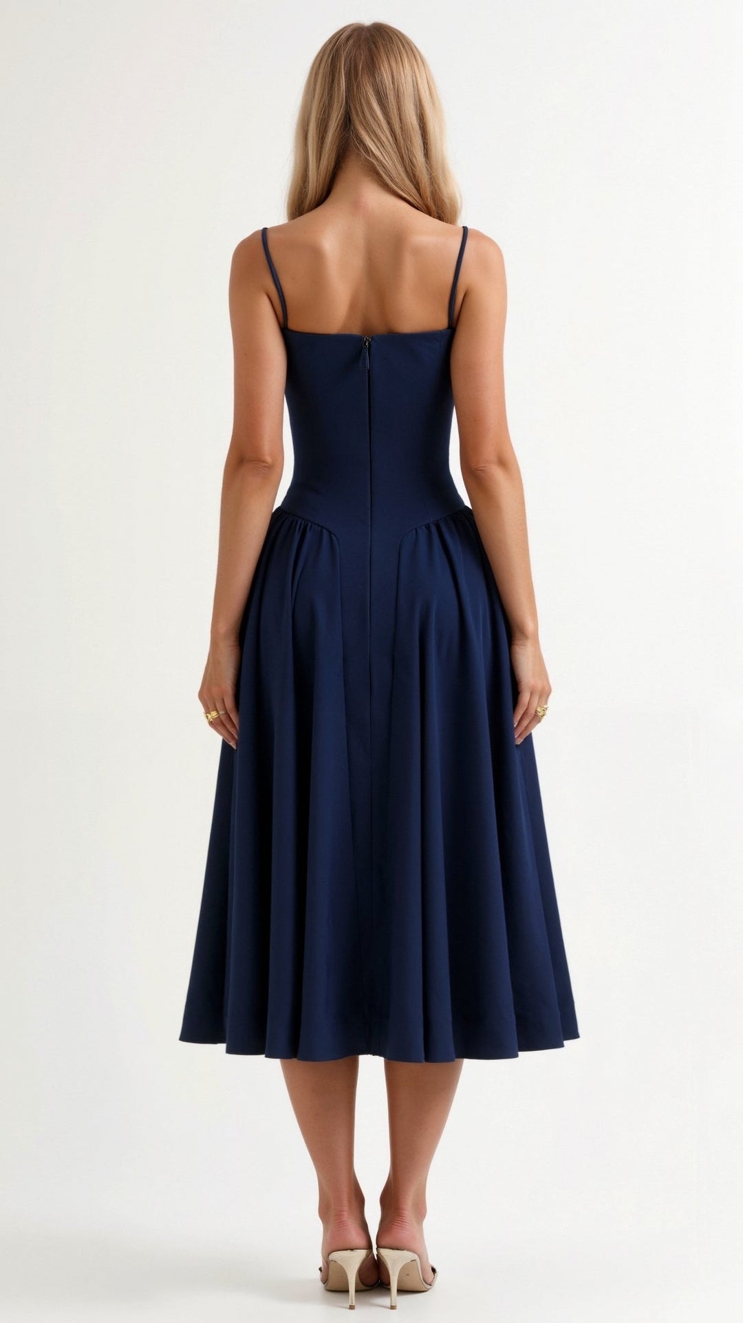 Odete - Midi-jurk met gestructureerde corsage