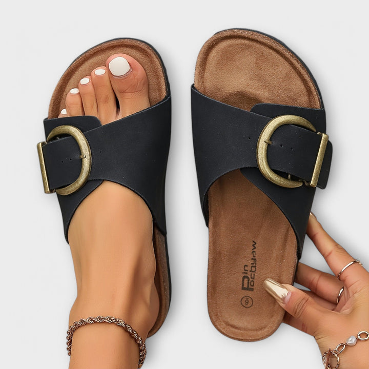 Margarida - Kurken sandalen voor dames met gespdesign