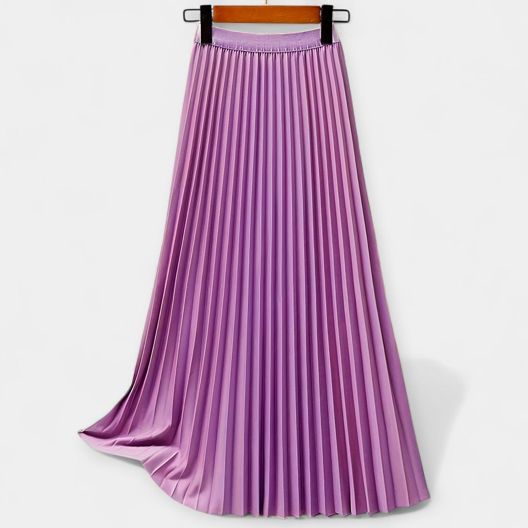 Plissé Satin Lange Rok