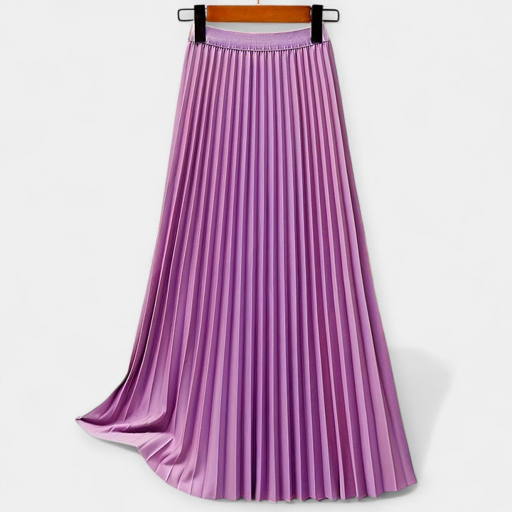 Plissé Satin Lange Rok
