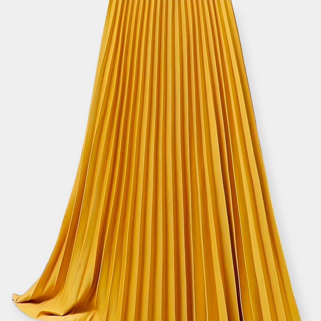 Plissé Satin Lange Rok