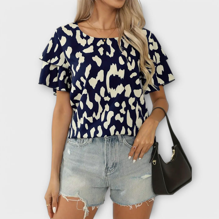 Evelyn - Casual blouse met ronde hals