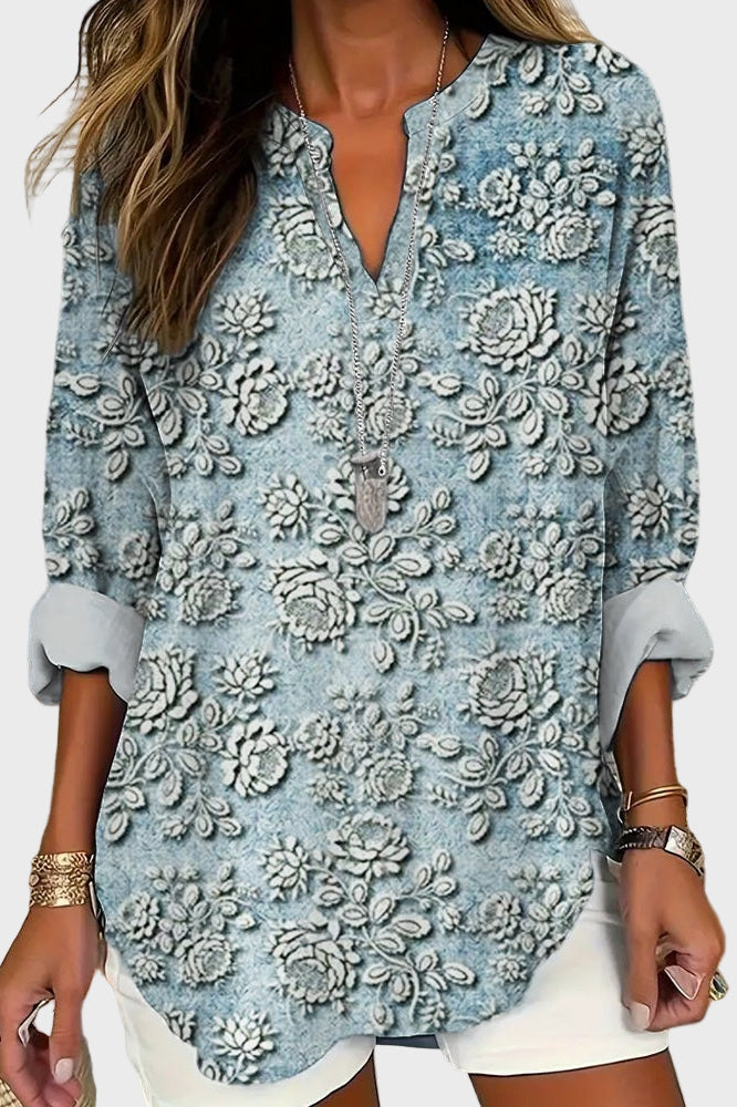 Blouse Blue Dusk Bloom