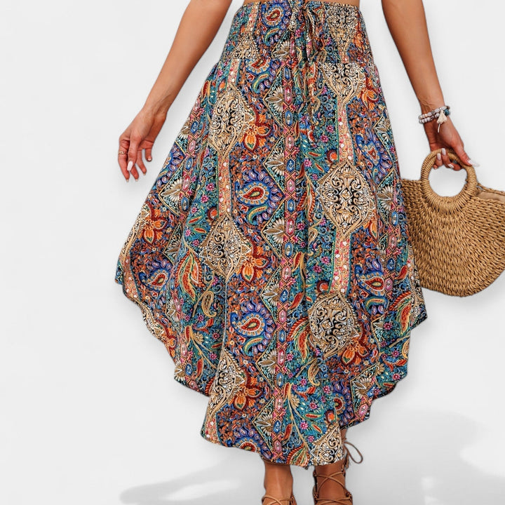Saia Bloemen Midi met Hoge Taille
